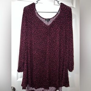 Lane Bryant Size 22/24. Purple animal print blouse.